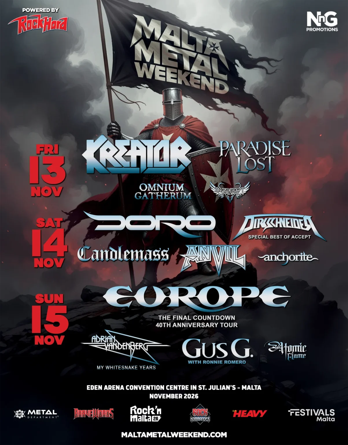 Malta Metal Weekend 2026: Kreator, Doro, Europe and More in St Julian’s